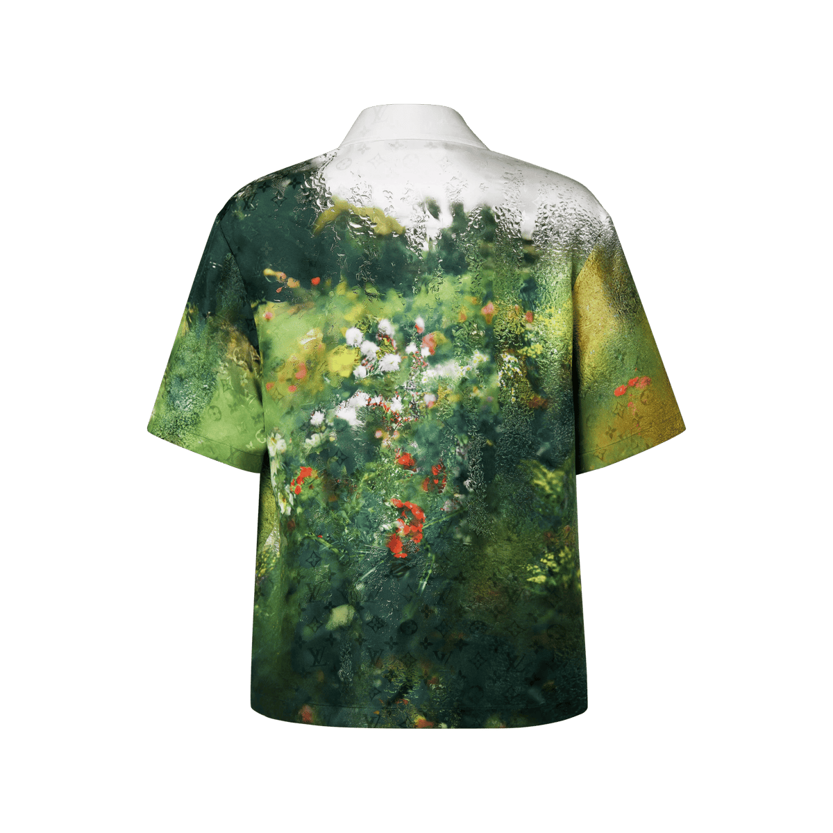 Men's Monogram Silk Short-Sleeved Shirt