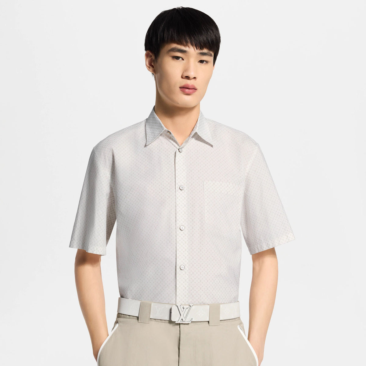 Men's Monogram Printed Short-Sleeved Shirt