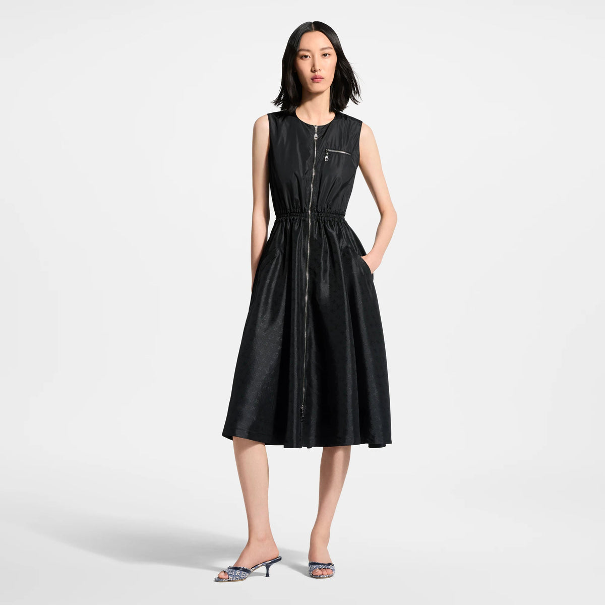 Women's Monogram Accent Zip-Up Dress
