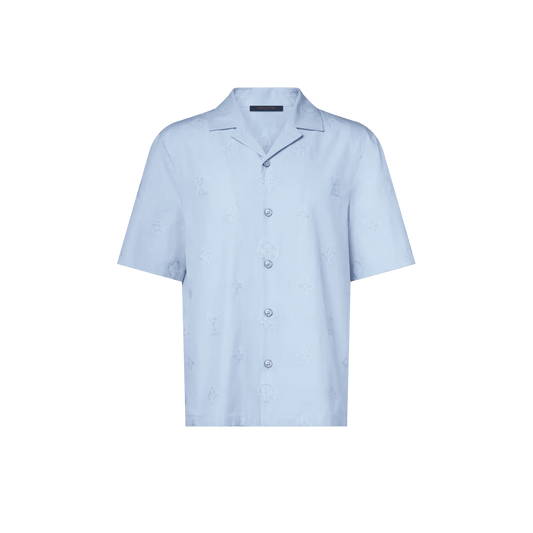 Men's Monogram Bouclette Open Collar Short-Sleeved Shirt
