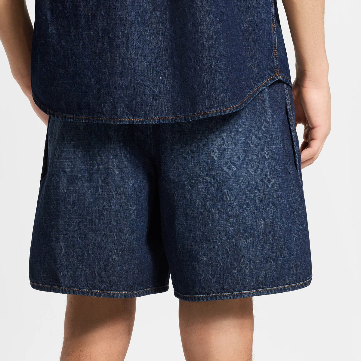 Men's Monogram Washed Chambray Shorts