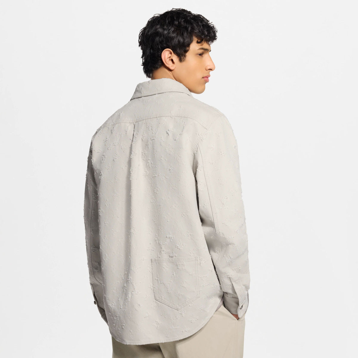 Men's Monogram Needle-Punched Denim Overshirt