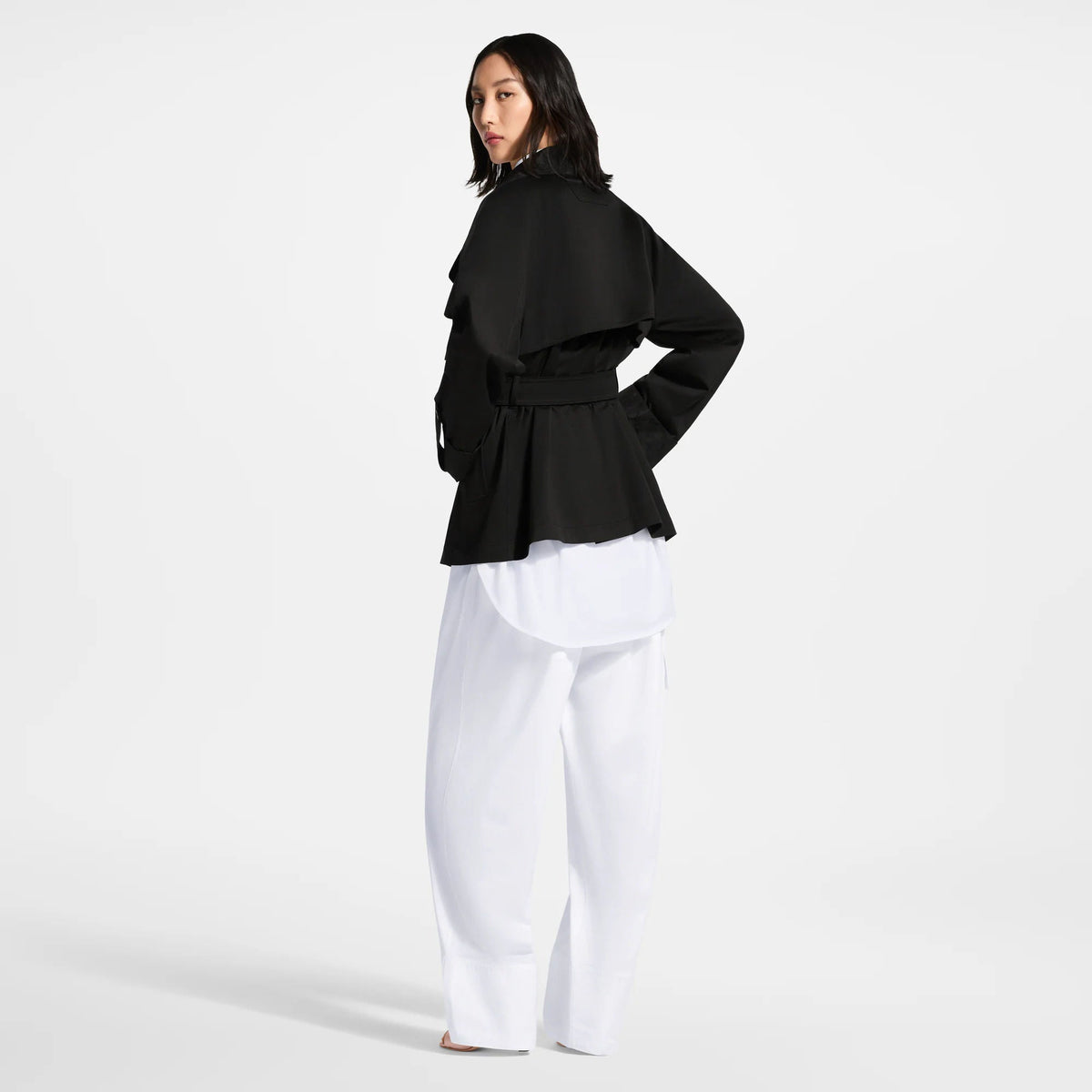 Women's Monogram Accent Short Trench Coat