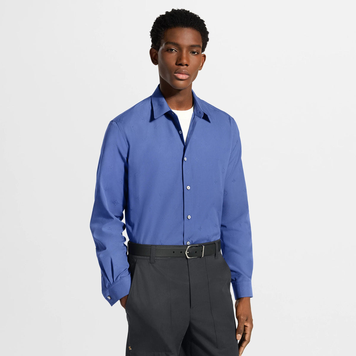 Men's Monogram Embroidered Long-Sleeved Shirt