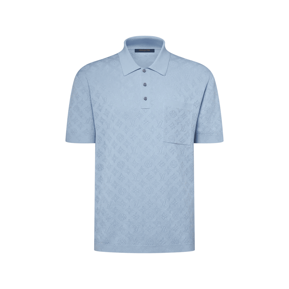 Men's Monogram Pointelle Short-Sleeved Polo Shirt