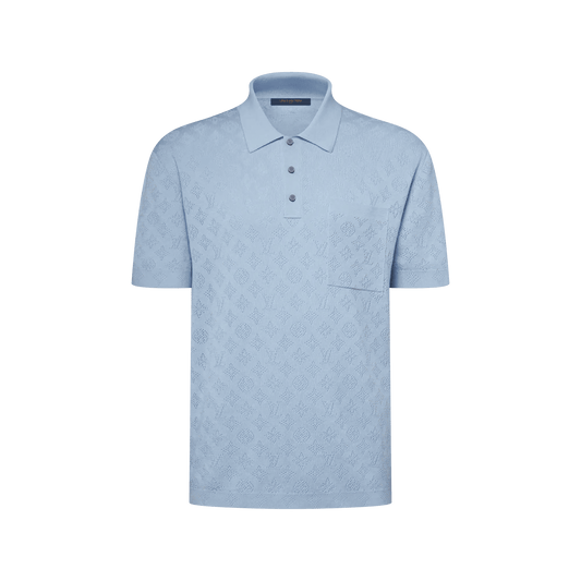 Men's Monogram Pointelle Short-Sleeved Polo Shirt