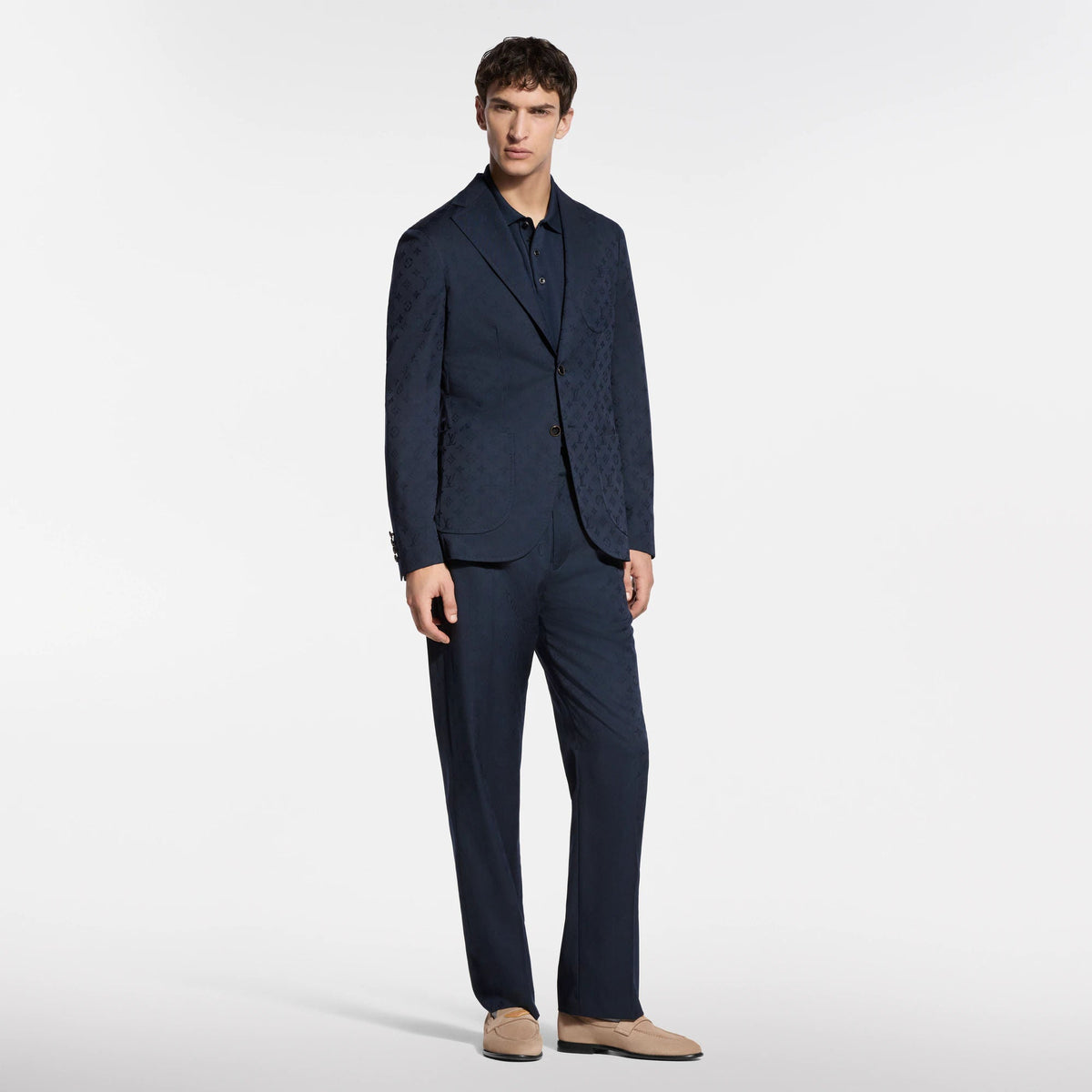 Men's Monogram Jacquard Wool Napolitana Jacket