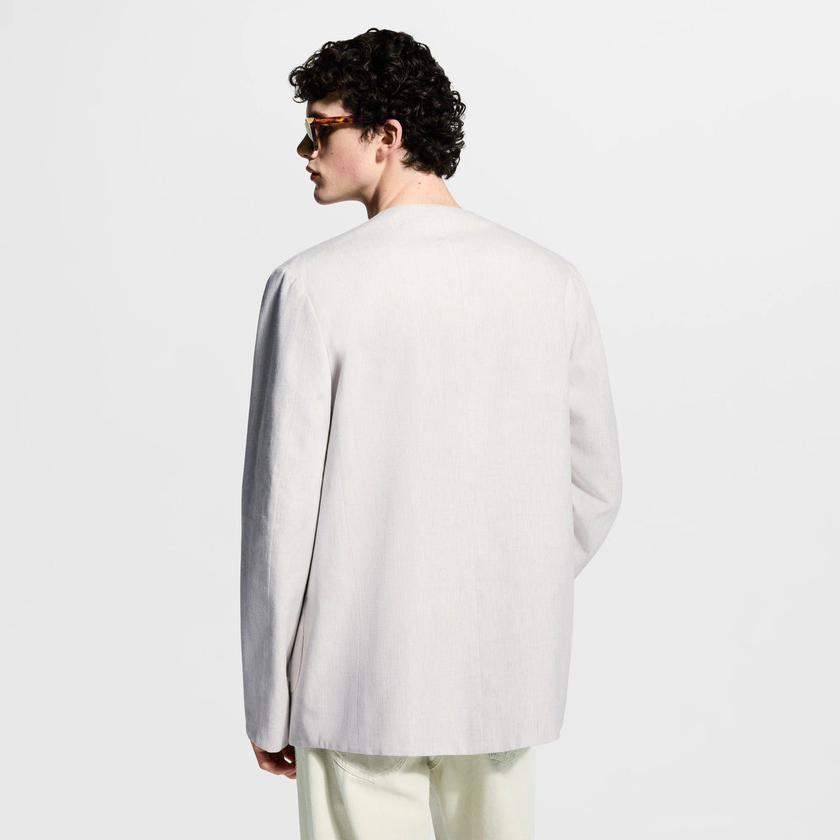 Men's Monogram Reversible Collarless Jacket