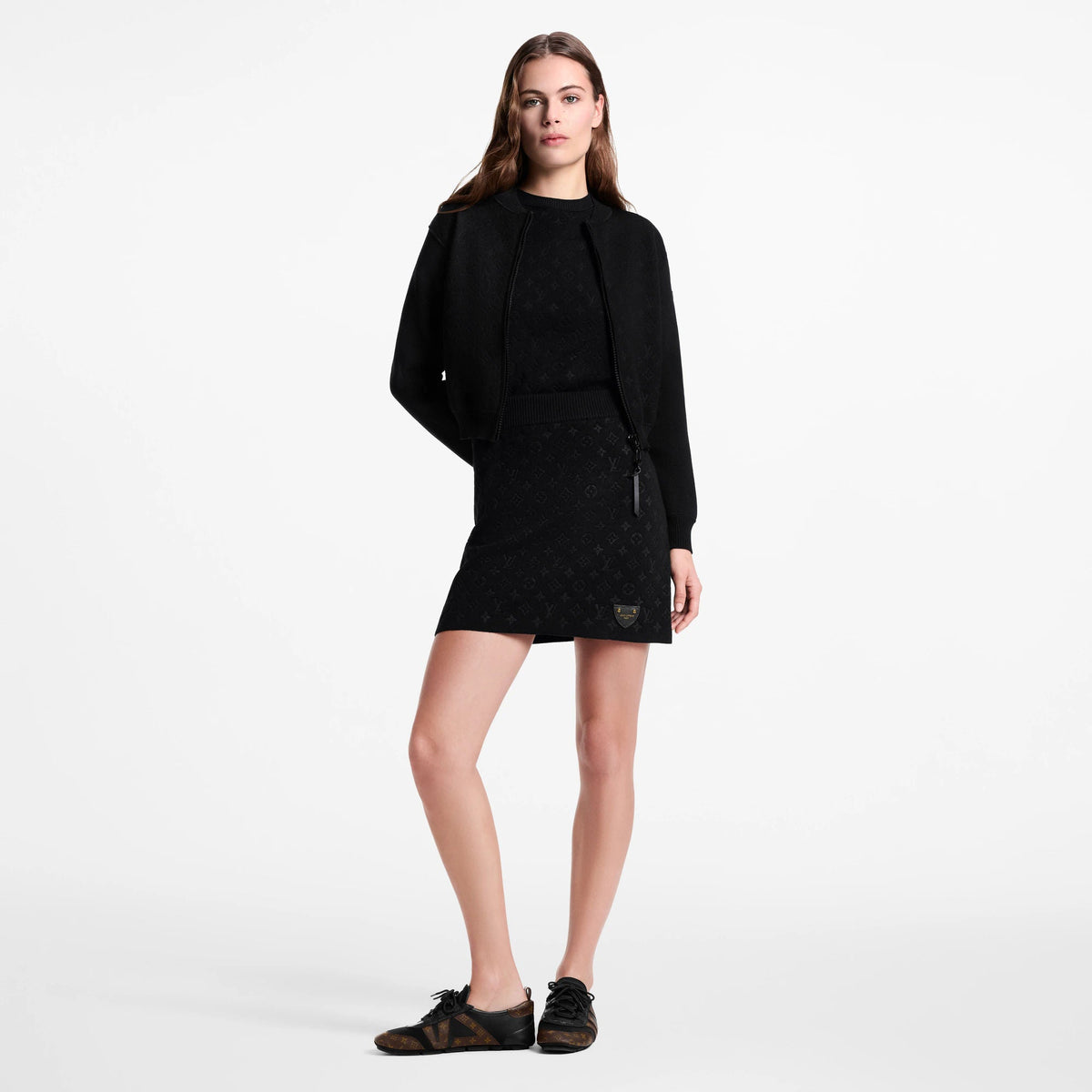 Women's Monogram Accent Zip-Up Knit Jacket