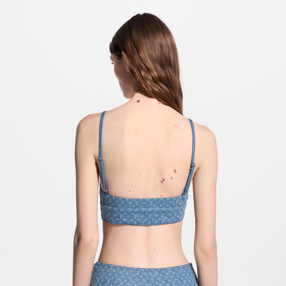 Women's Monogram Denim Bustier Top