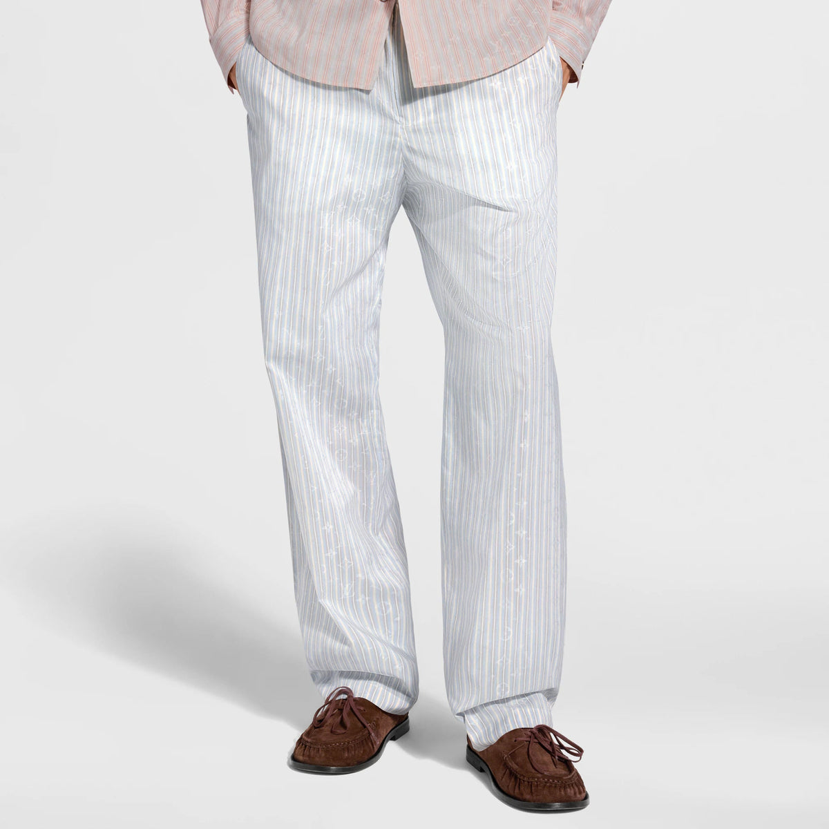 Men's Monogram Striped Casual Drawstring Pants