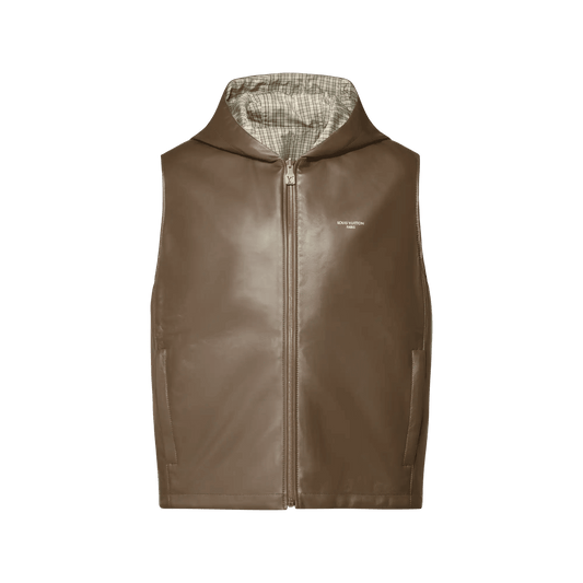 Men's Monogram Check Reversible Leather Gilet