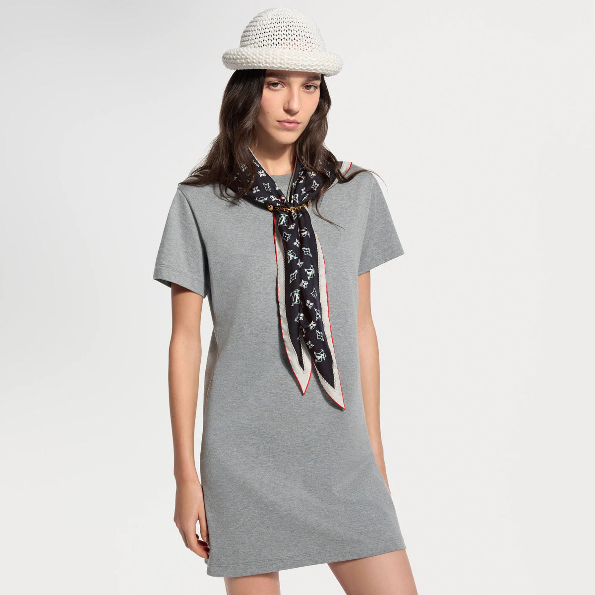 Women's Nautical Scarf T-Shirt Dress