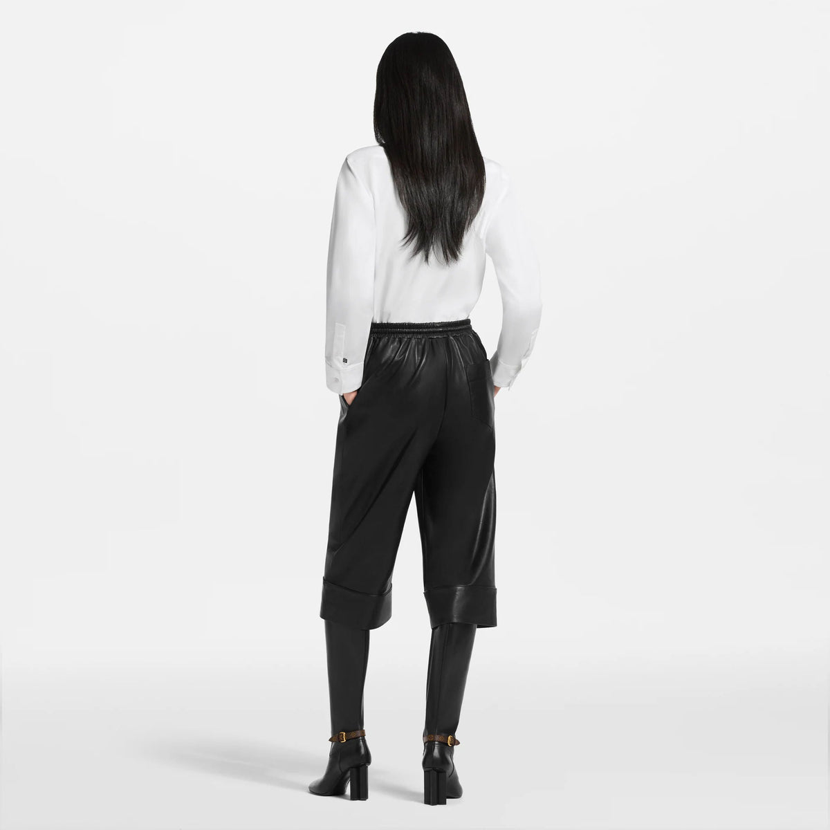 Women's Nappa Leather Capri Pants