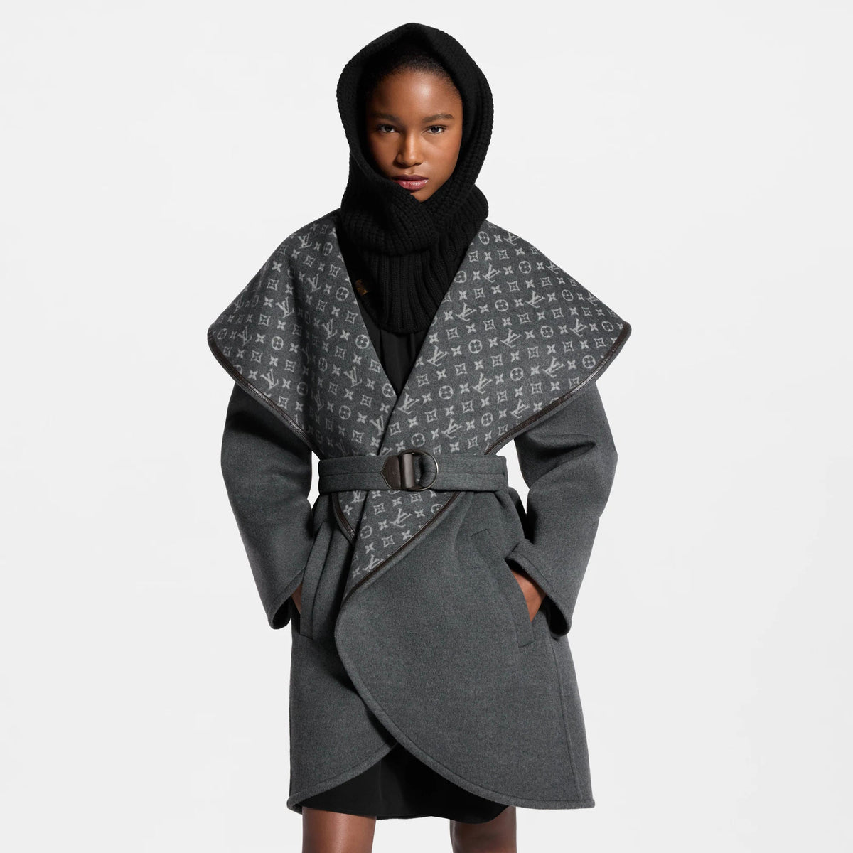 Women's Oversized Collar Wrap Coat