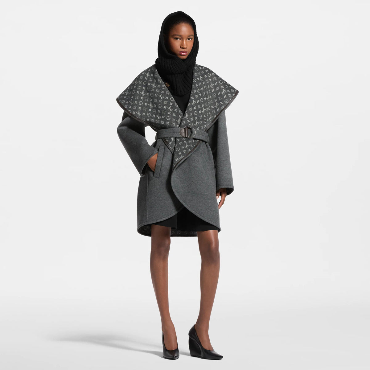 Women's Oversized Collar Wrap Coat