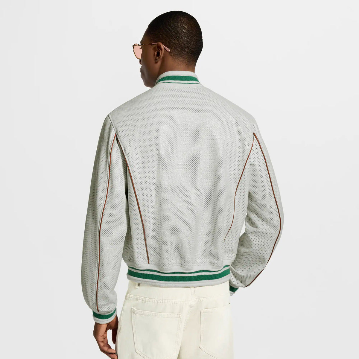 Men's Perforated Leather Tracktop