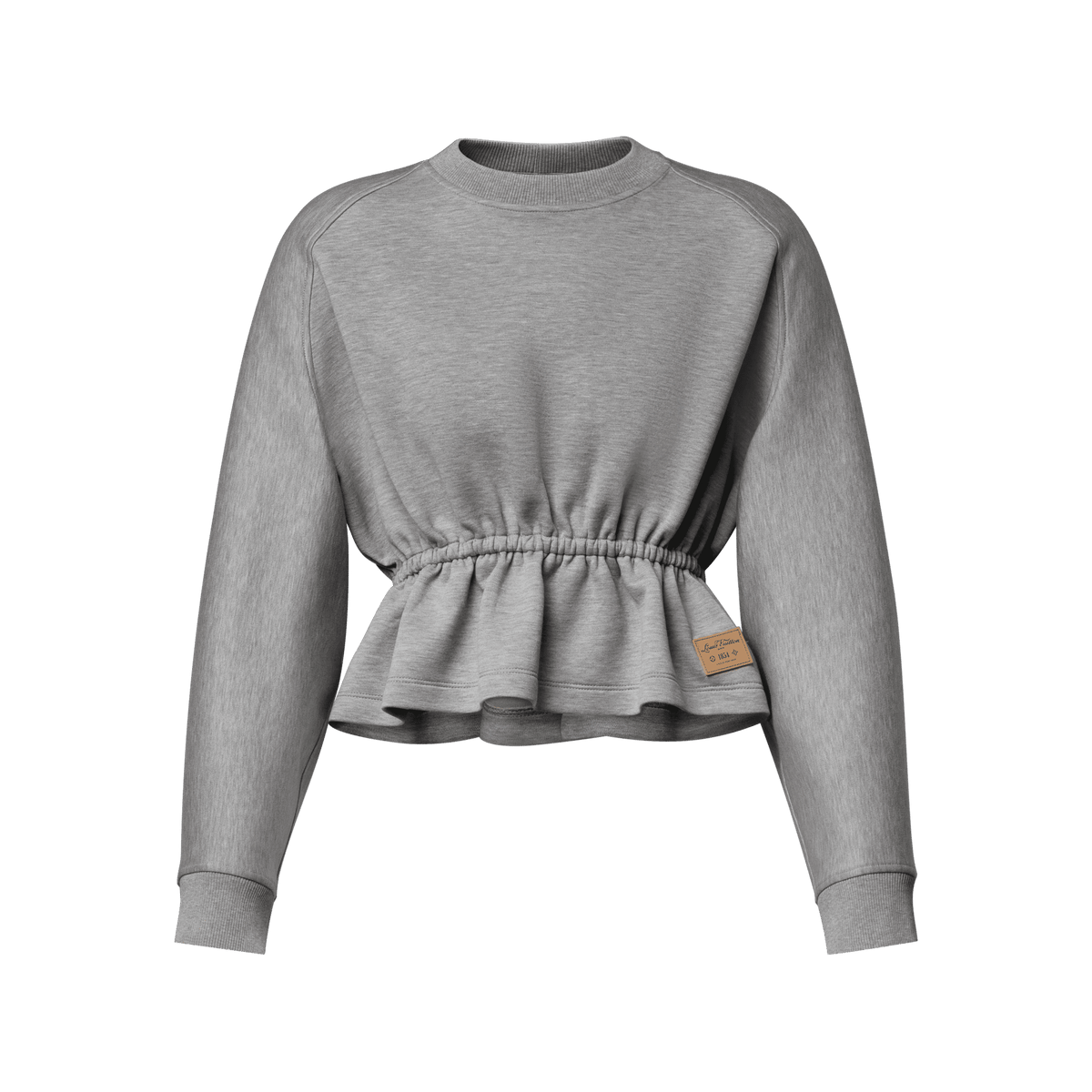 Women's Peplum Waist Crew-Neck Sweater