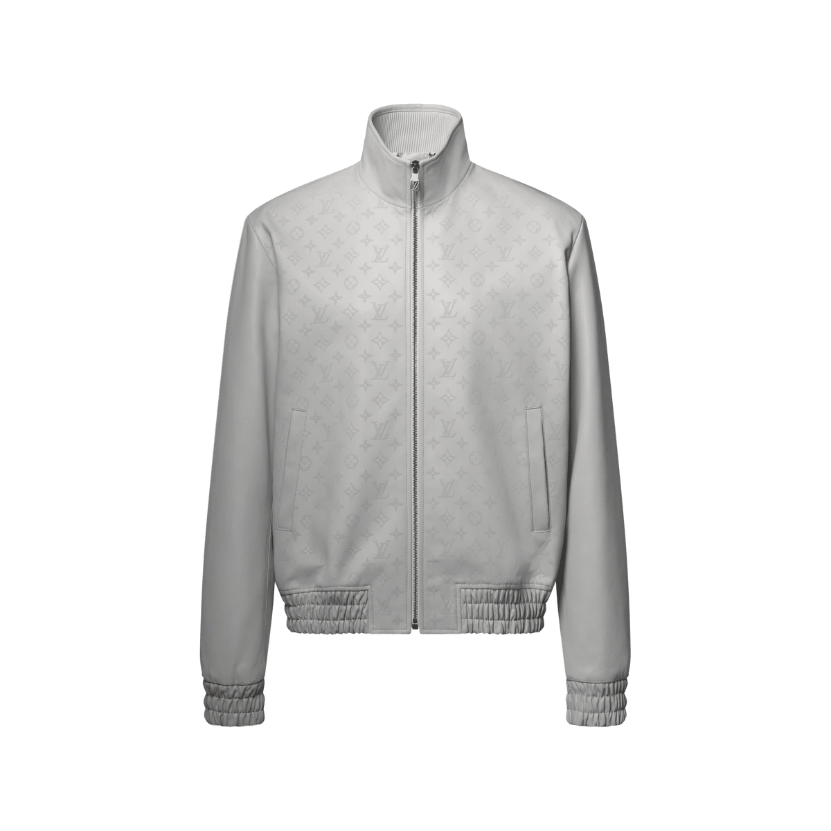 Men's Perforated Leather Track Top