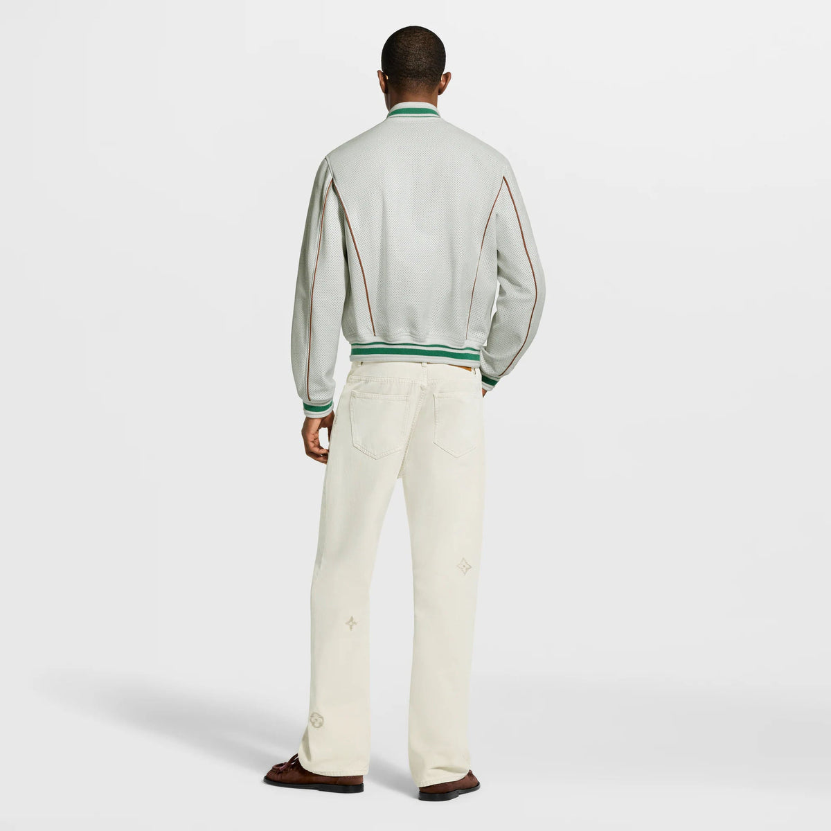 Men's Perforated Leather Tracktop