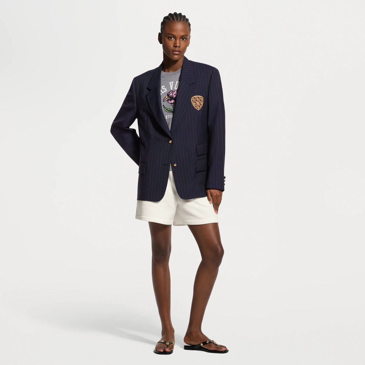 Women's Pinstriped Preppy Blazer
