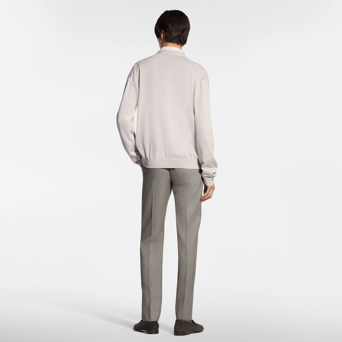 Men's Pointelle Cotton-Silk Cardigan