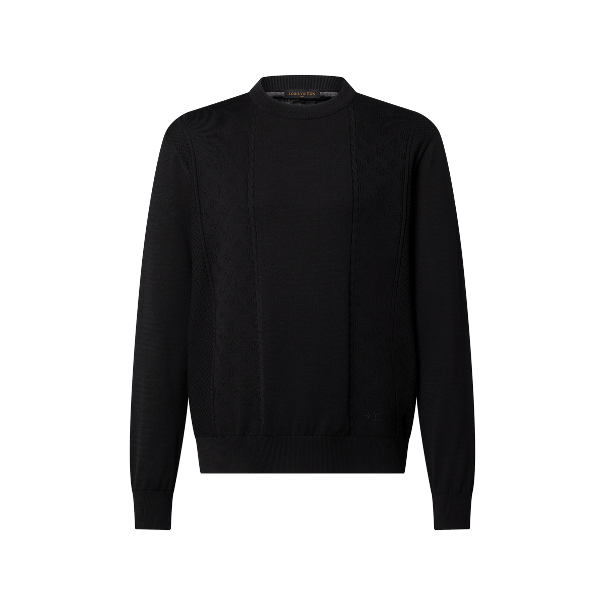 Men's Pointelle Cotton-Silk Long-Sleeved Crewneck