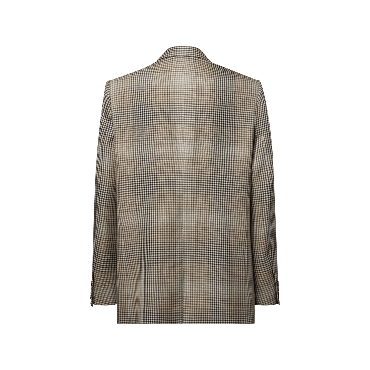Men's Relaxed Wool Checked Single-Breasted Jacket