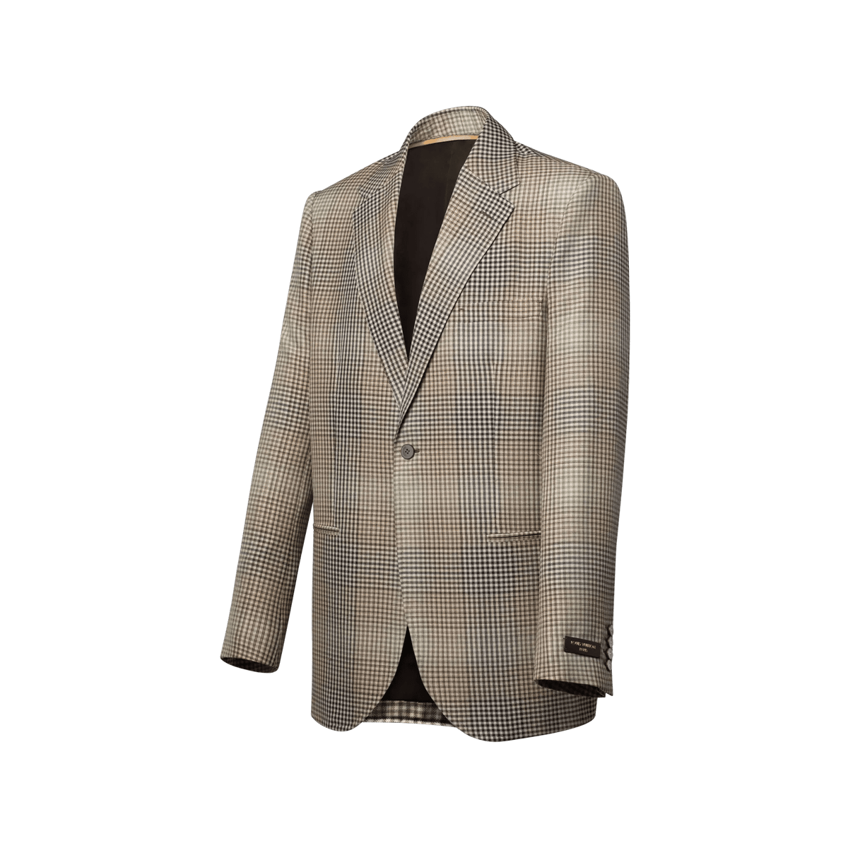 Men's Relaxed Wool Checked Single-Breasted Jacket