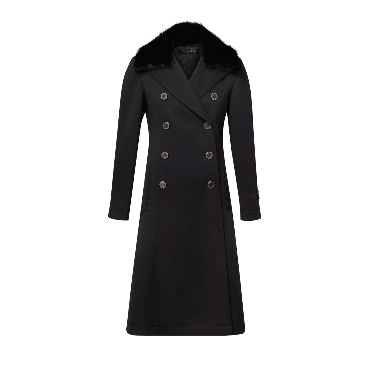 Women's Removable Collar Rustic Button Coat