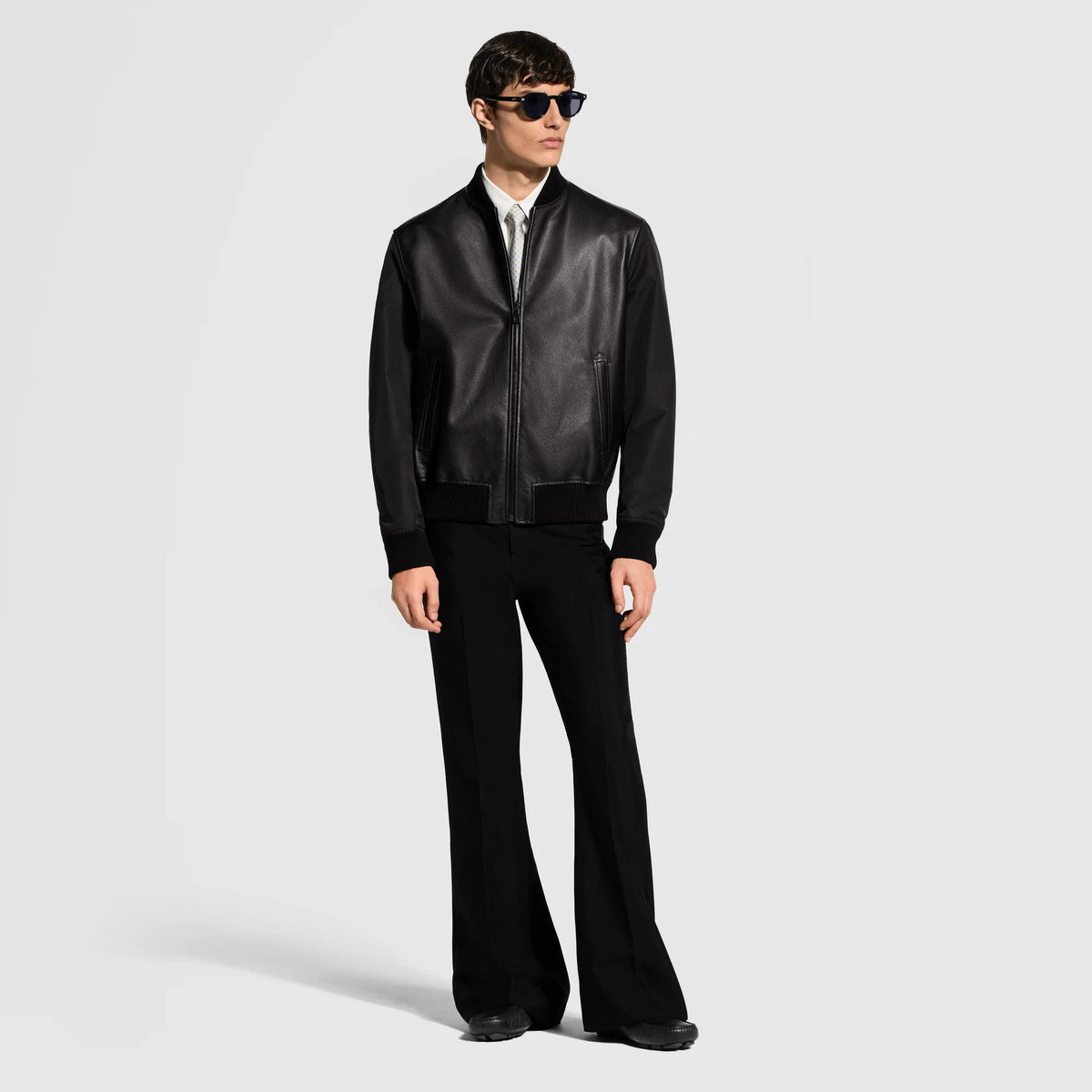 Men's Reversible Leather Nylon Jacket