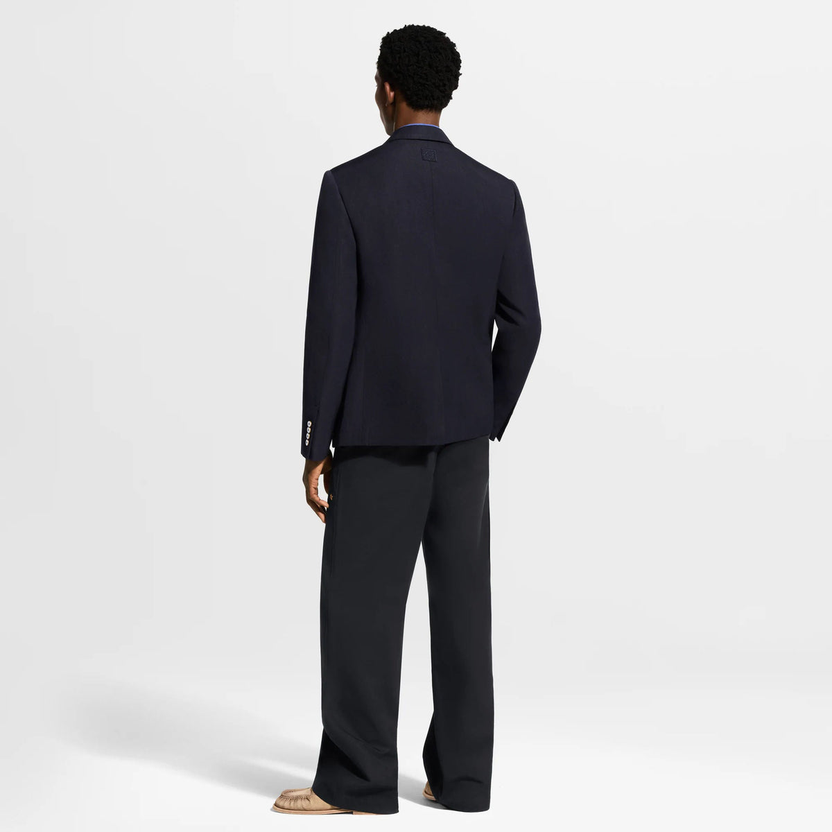 Men's Relaxed Wool-Linen Single-Breasted Jacket