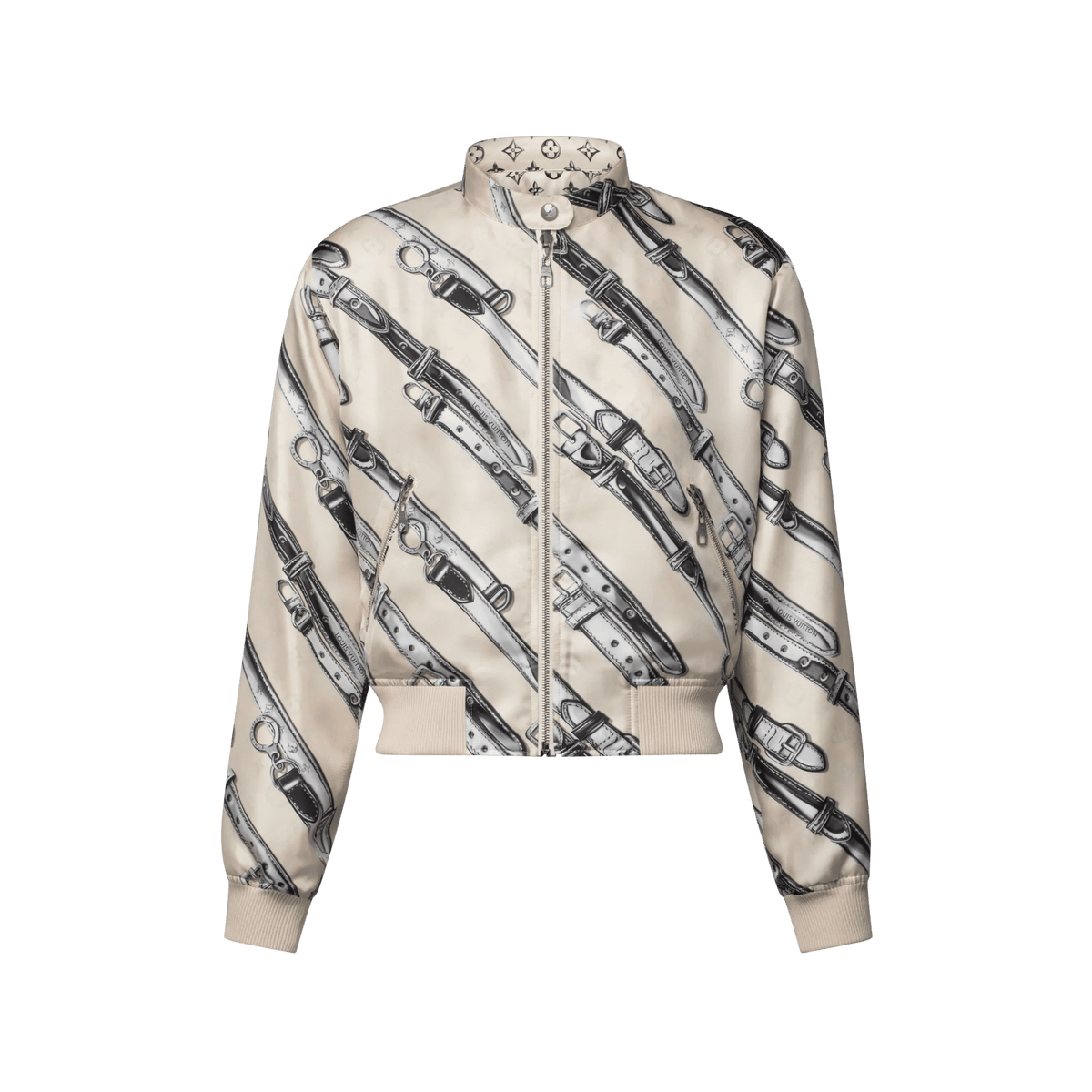 Women's Reversible Buckle Up Silk Bomber Jacket