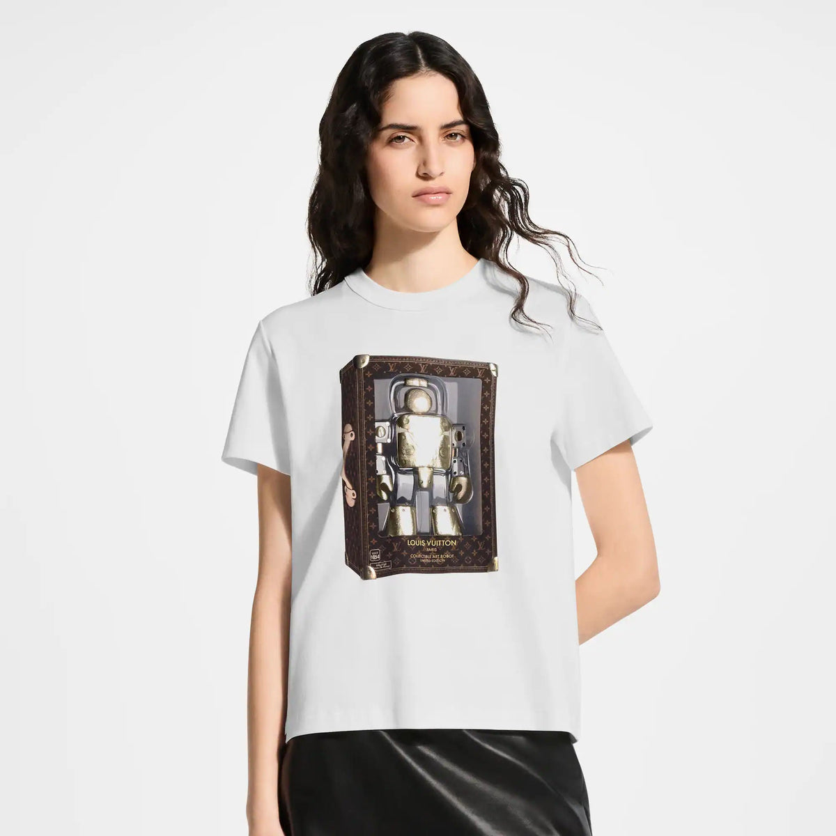 Women's Robot Print Cotton T-Shirt