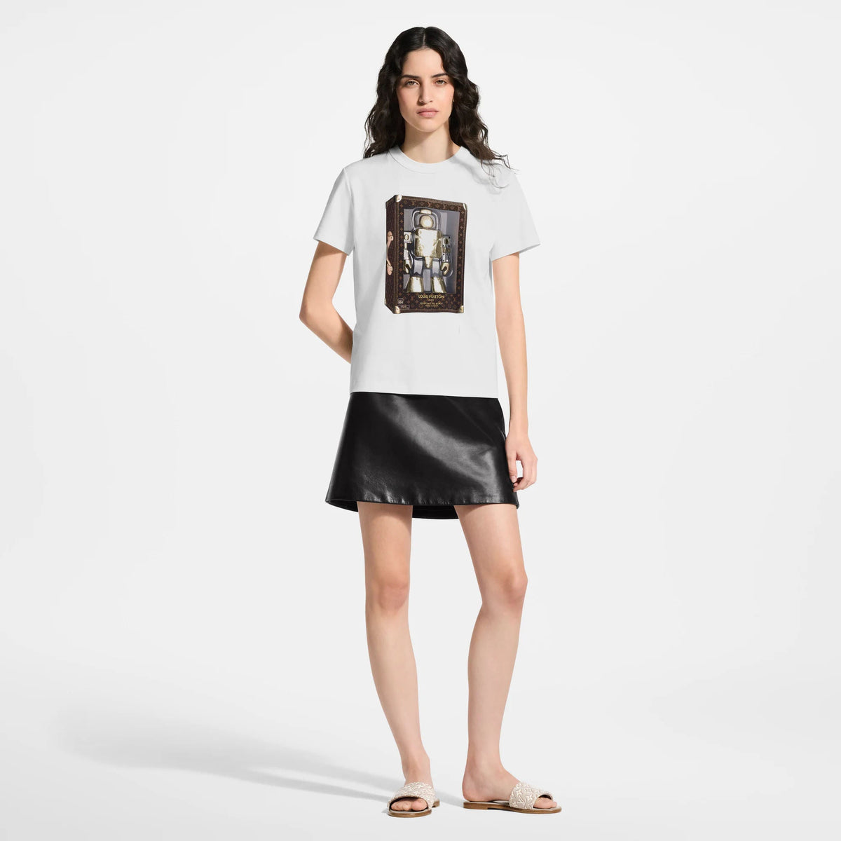 Women's Robot Print Cotton T-Shirt