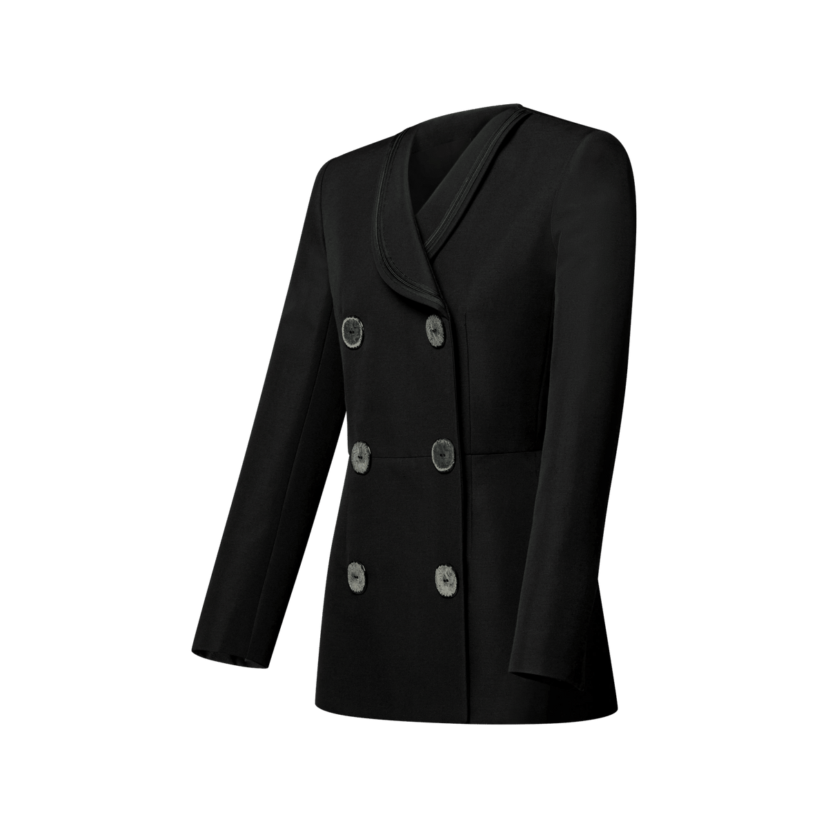 Women's Rustic Button Double-Breasted Blazer