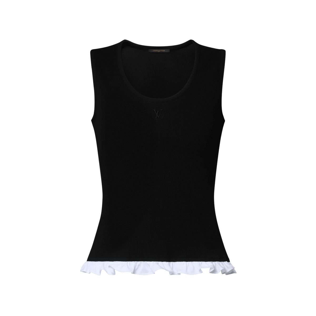 Women's Ruffle Hem Cotton Ribbed Tank Top