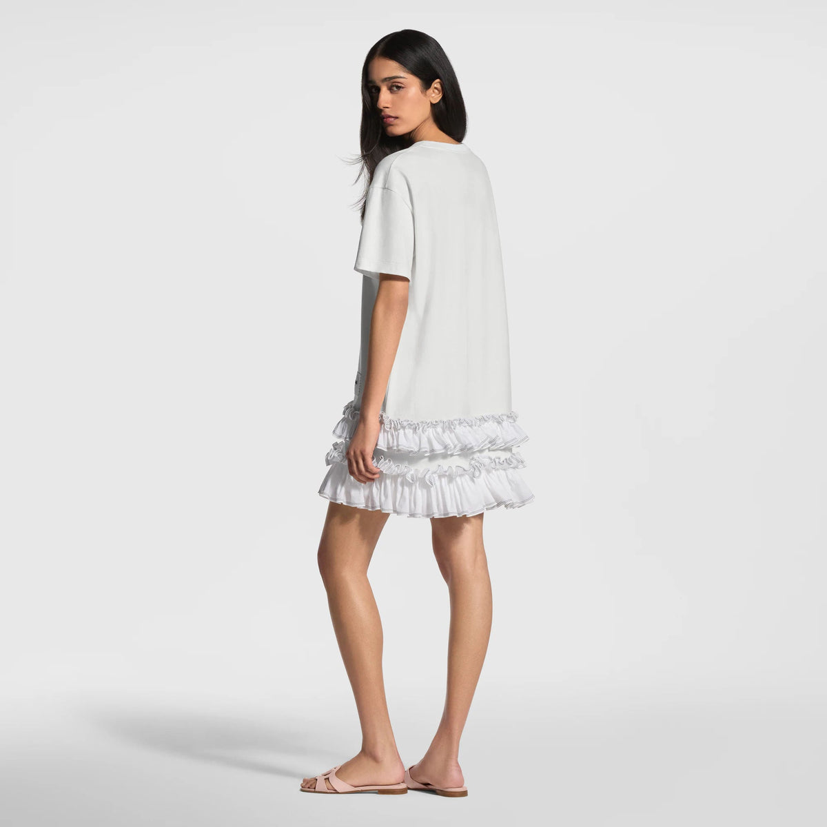 Women's Ruffle Trim T-Shirt Dress