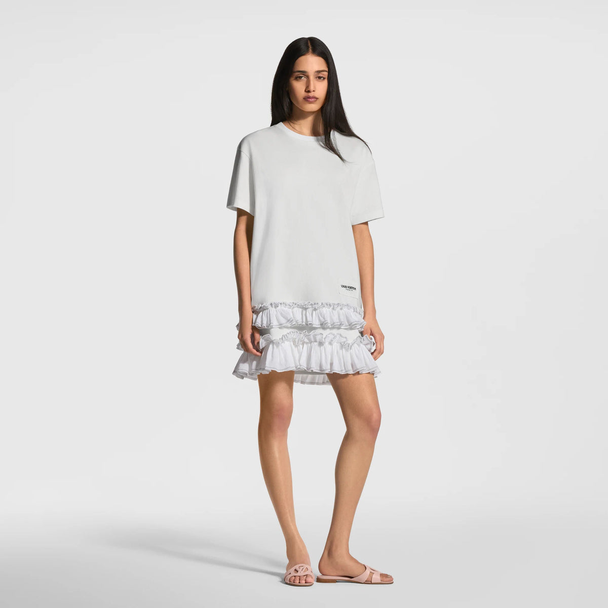 Women's Ruffle Trim T-Shirt Dress