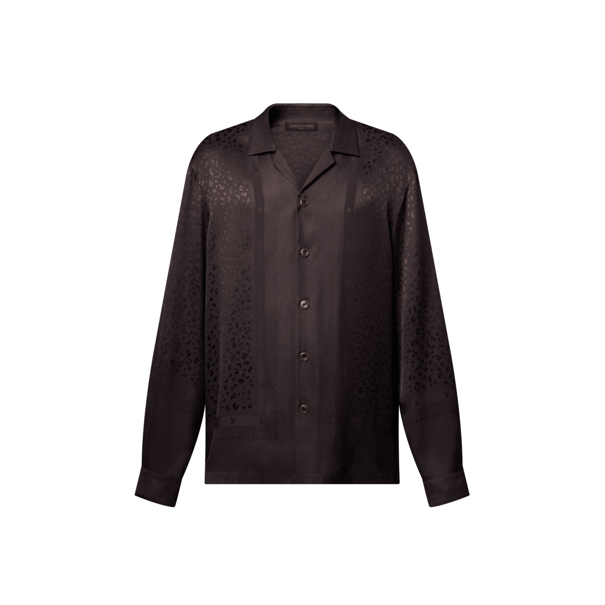Men's Silk-Blend Scarf Jacquard Pajama Shirt