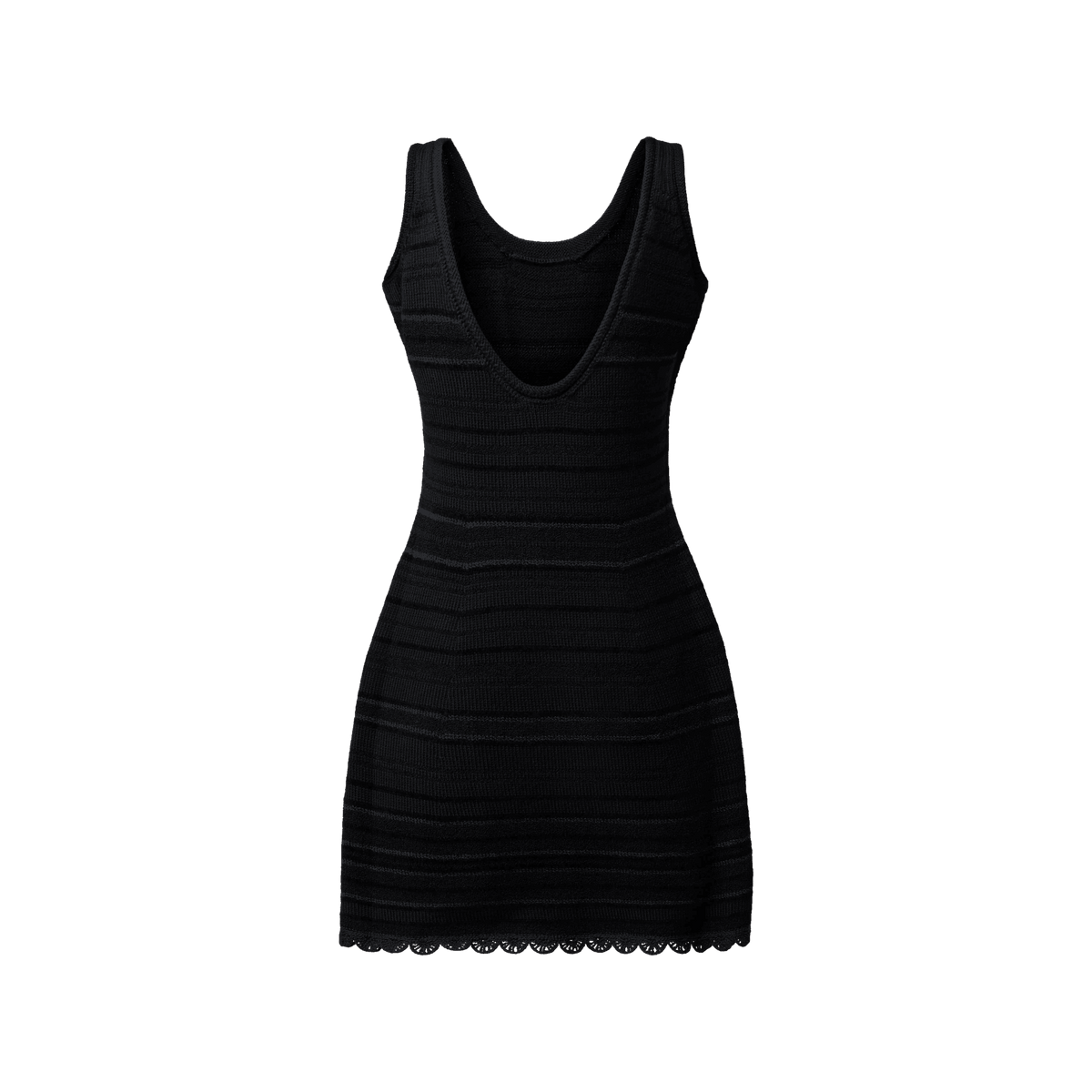 Women's Striped Knit Scoop Back Dress