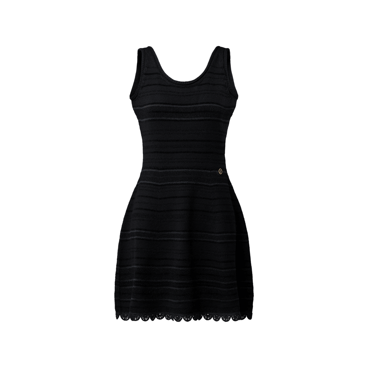 Women's Striped Knit Scoop Back Dress