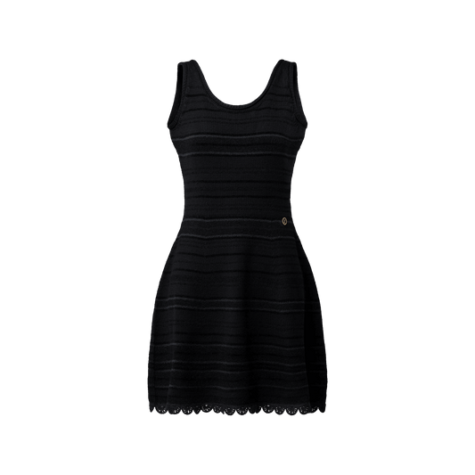 Women's Striped Knit Scoop Back Dress