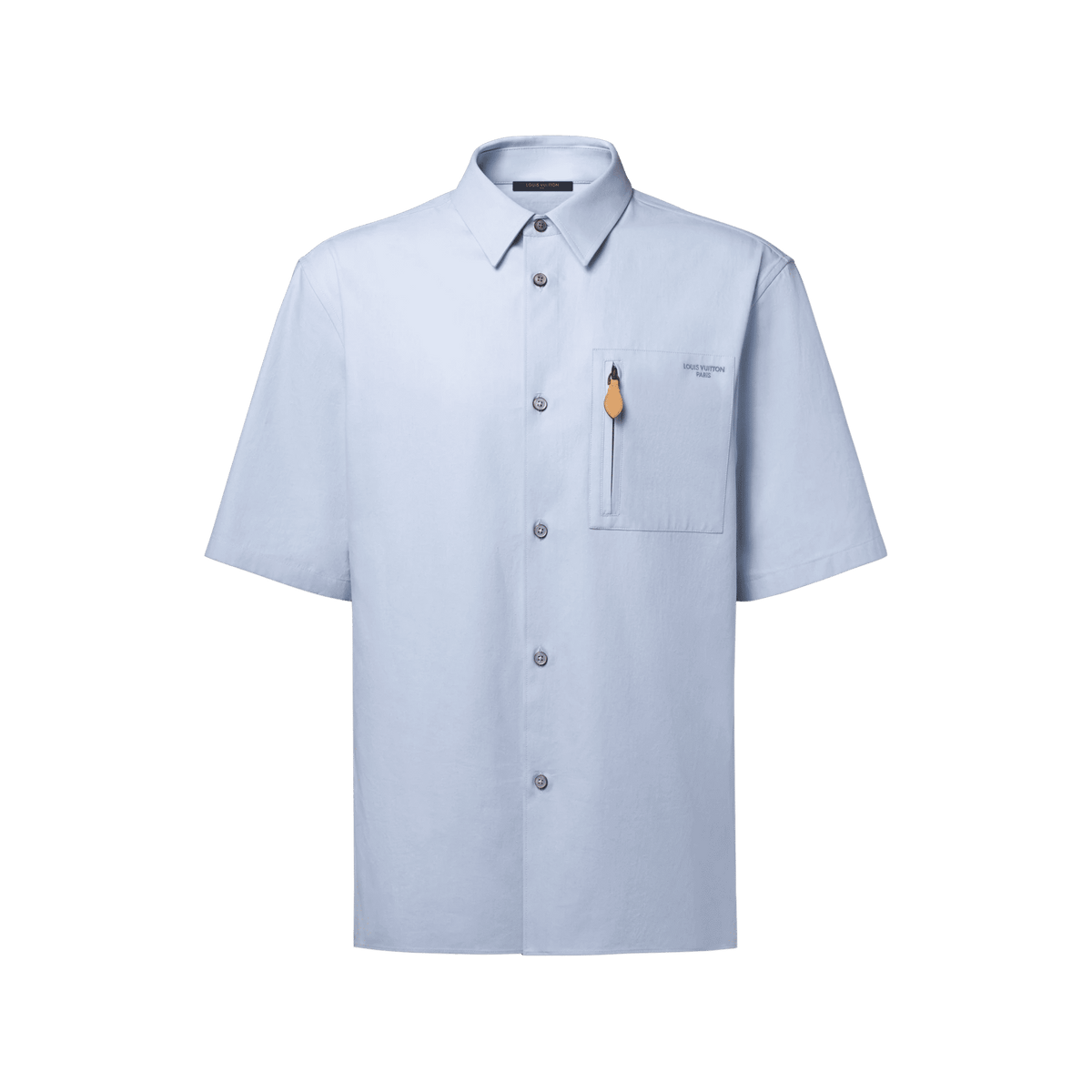 Men's Short-Sleeved Shirt With Zipper Pocket