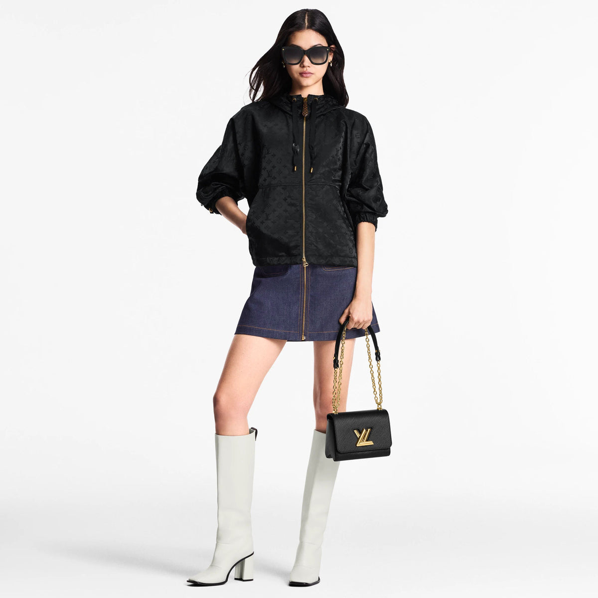 Women's Shiny Monogram Short Parka
