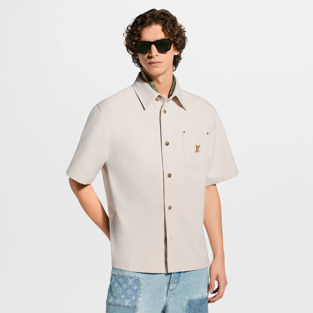 Men's Silk-Cotton Short-Sleeved Shirt