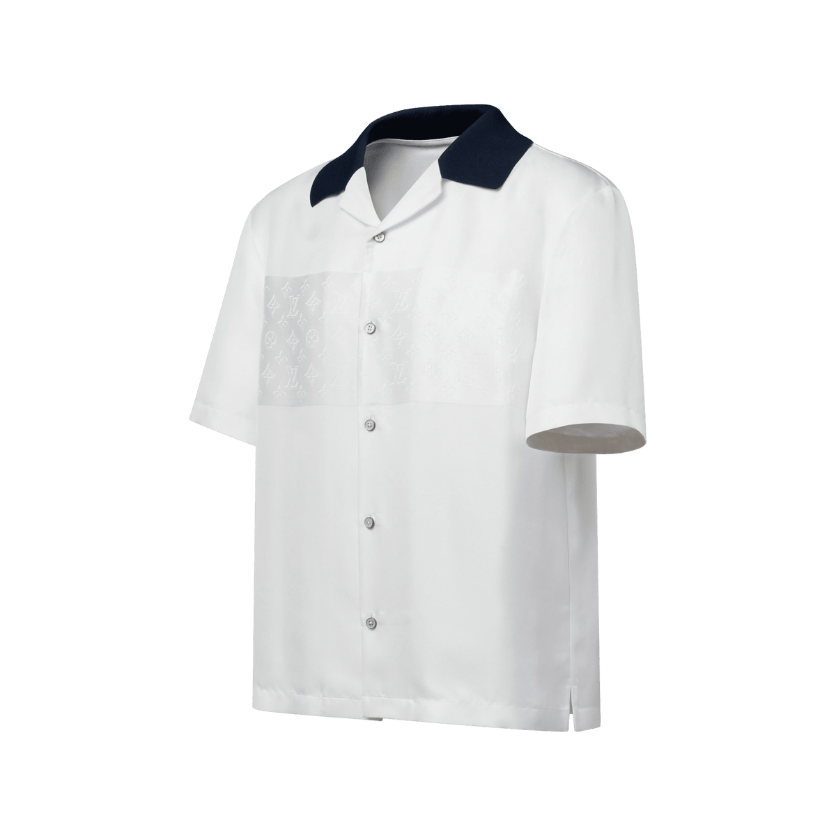 Men's Monogram Silk Short-Sleeved Shirt