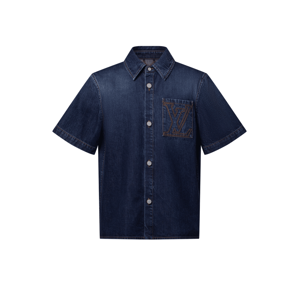 Men's Short-Sleeved Denim Shirt