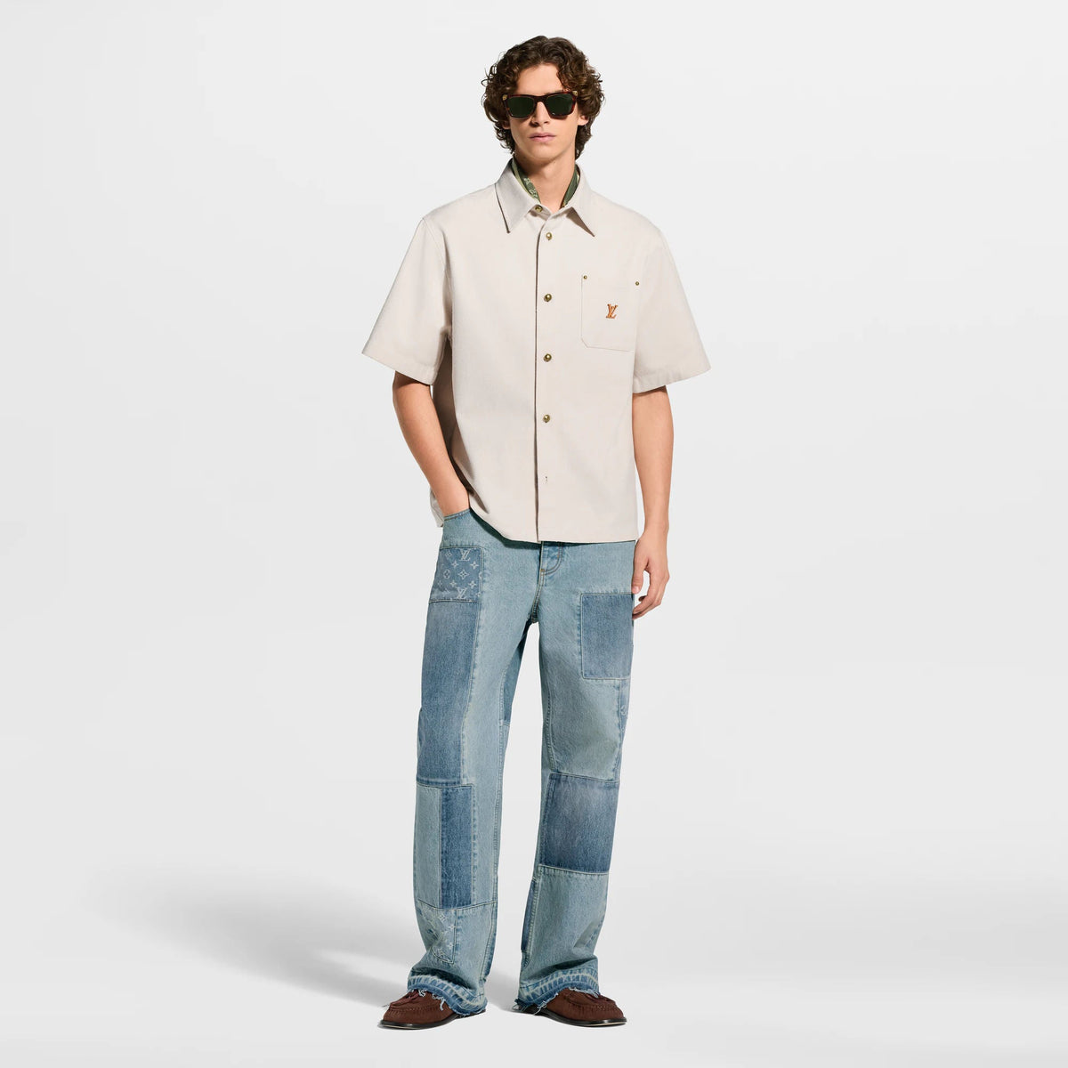 Men's Silk-Cotton Short-Sleeved Shirt