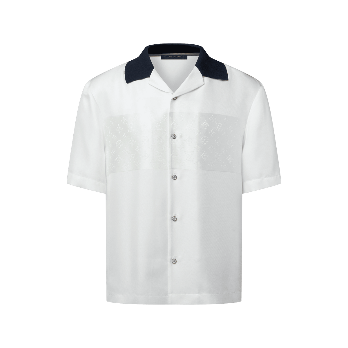 Men's Monogram Silk Short-Sleeved Shirt